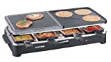 Severin RG 2341 Raclette-Partygrill mit Naturgrillstein (1500 Watt, 8 Pfännchen), schwarz