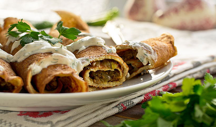 Crêpes mit Frühlingsmorcheln