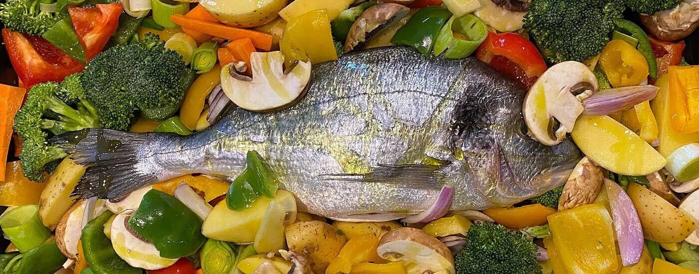 Ofengemüse mit Dorade
